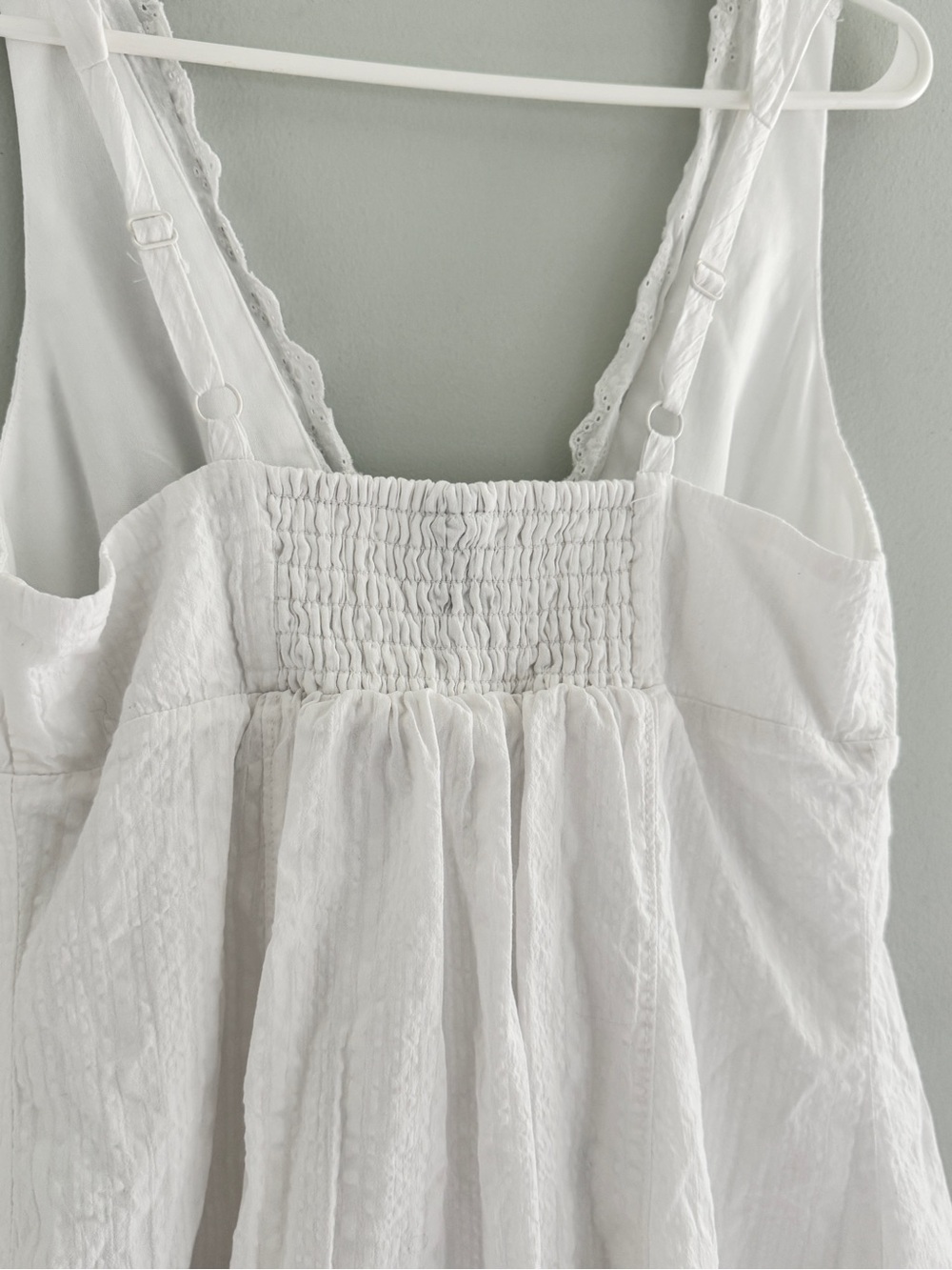 wild fable White Eyelet Button V-Neck Mini Dress - Picture 8 of 8